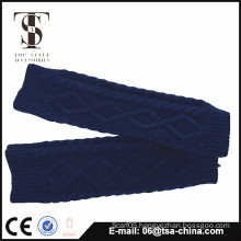 Winter women's long cuff pattern knitting gloves